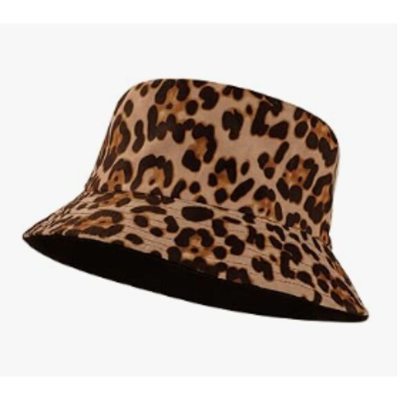 Animal Print Wide Brim Bucket Hat Women's Leopard Striped Super Cool Round - Picture 8 of 10